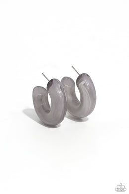 Acrylic Acclaim Silver Hoop Earrings