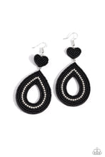 Load image into Gallery viewer, Now SEED Here Black Seed Bead Earrings