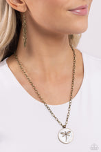Load image into Gallery viewer, Decorative Dragonfly Brass Necklace