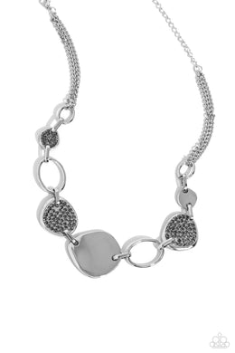 Asymmetrical Attention Silver Necklace