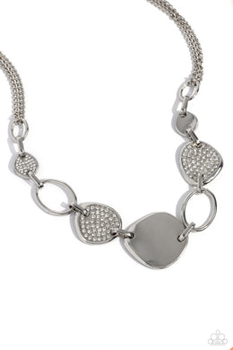 Asymmetrical Attention White Necklace