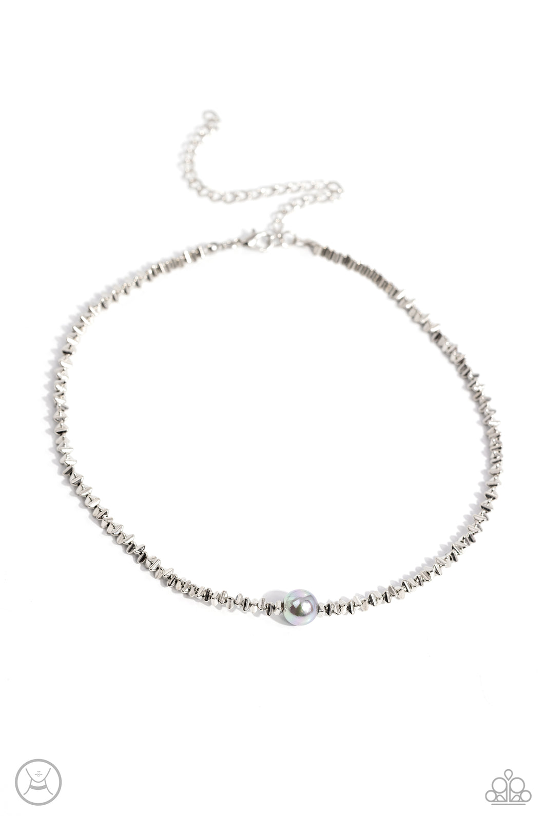 Tasteful Triangles Silver Choker