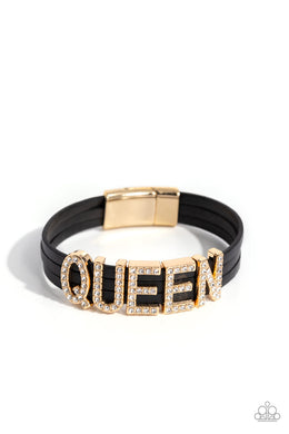 Queen of My Life Gold Magnetic Bracelet