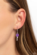 Load image into Gallery viewer, Key Performance Purple Hoop Earrings