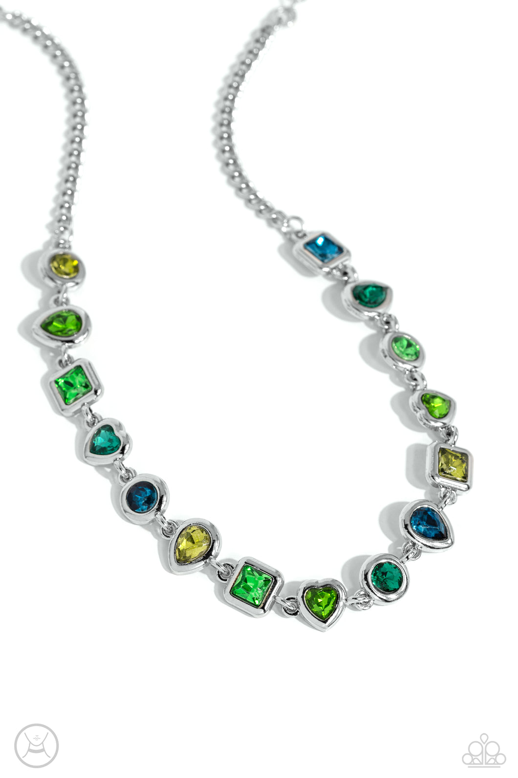 Abstract Admirer Green Necklace