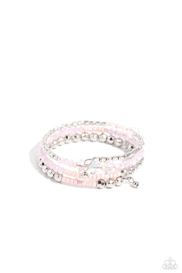 Boundless Behavior Pink Coil Bracelet