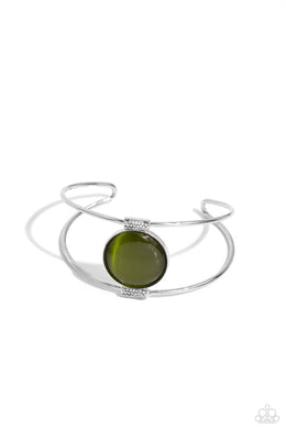 Candescent Cat’s Eye Green Cuff Bracelet
