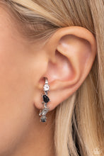 Load image into Gallery viewer, Trendy Twists Black Post illusion Earrings