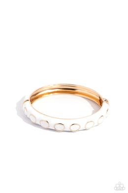 Delightful Diversion White Hinged Bracelet