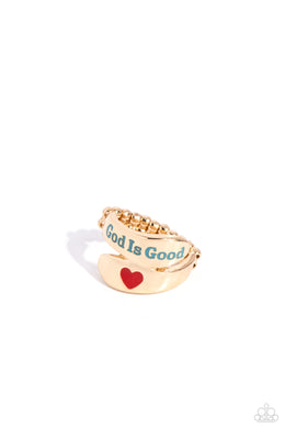 God is Good Gold Skinny Band Ring