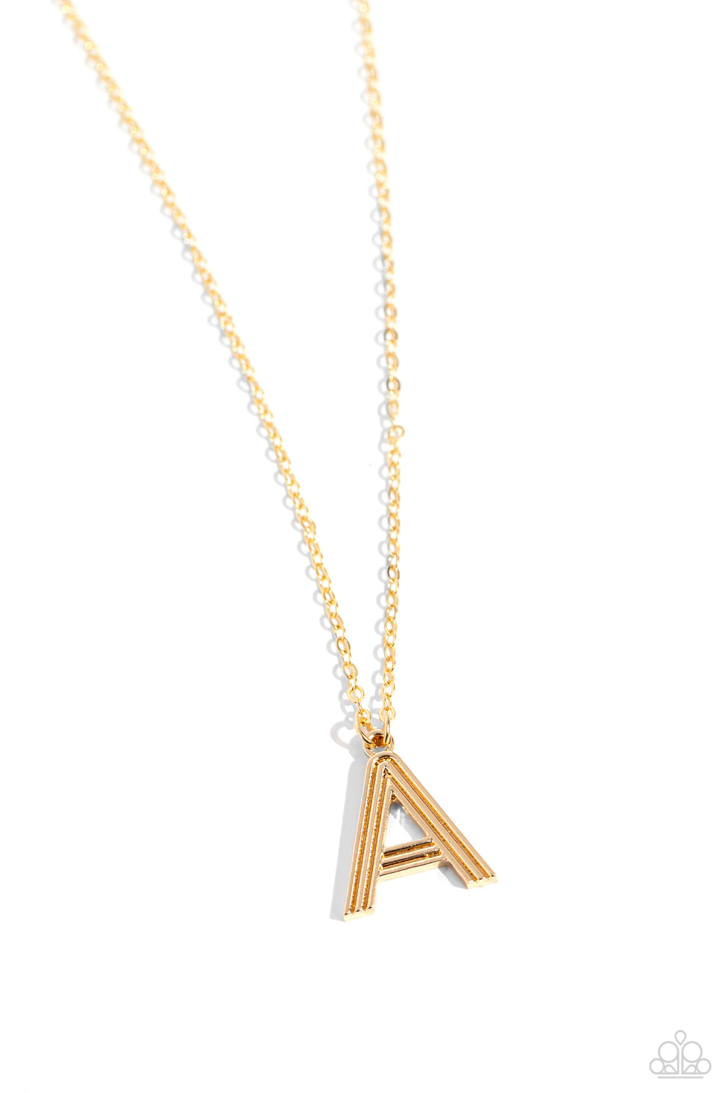Leave Your Initials Gold Necklace - A