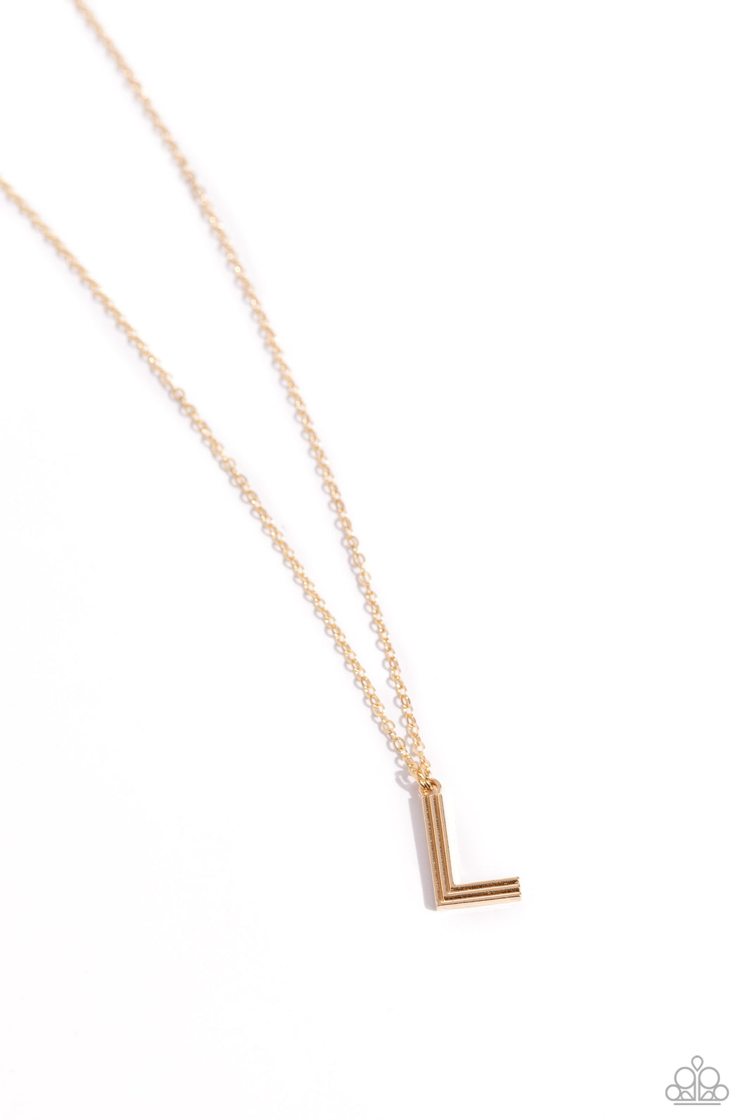 Leave Your Initials Gold Necklace - L