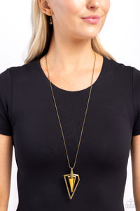 Trifecta Tyrant Brass Necklace