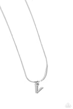 Load image into Gallery viewer, Seize the Initial Silver Necklace - V