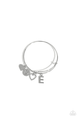 Making It INITIAL Silver Bangle - E