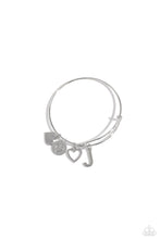 Load image into Gallery viewer, Making It INITIAL Silver Bangle - J