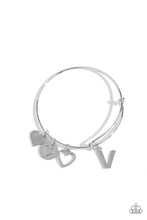 Load image into Gallery viewer, Making It INITIAL Silver Bangle - V