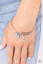 Load image into Gallery viewer, Making It INITIAL Silver Bangle - V