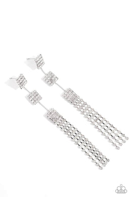 Fiercely Free-Falling White Earrings