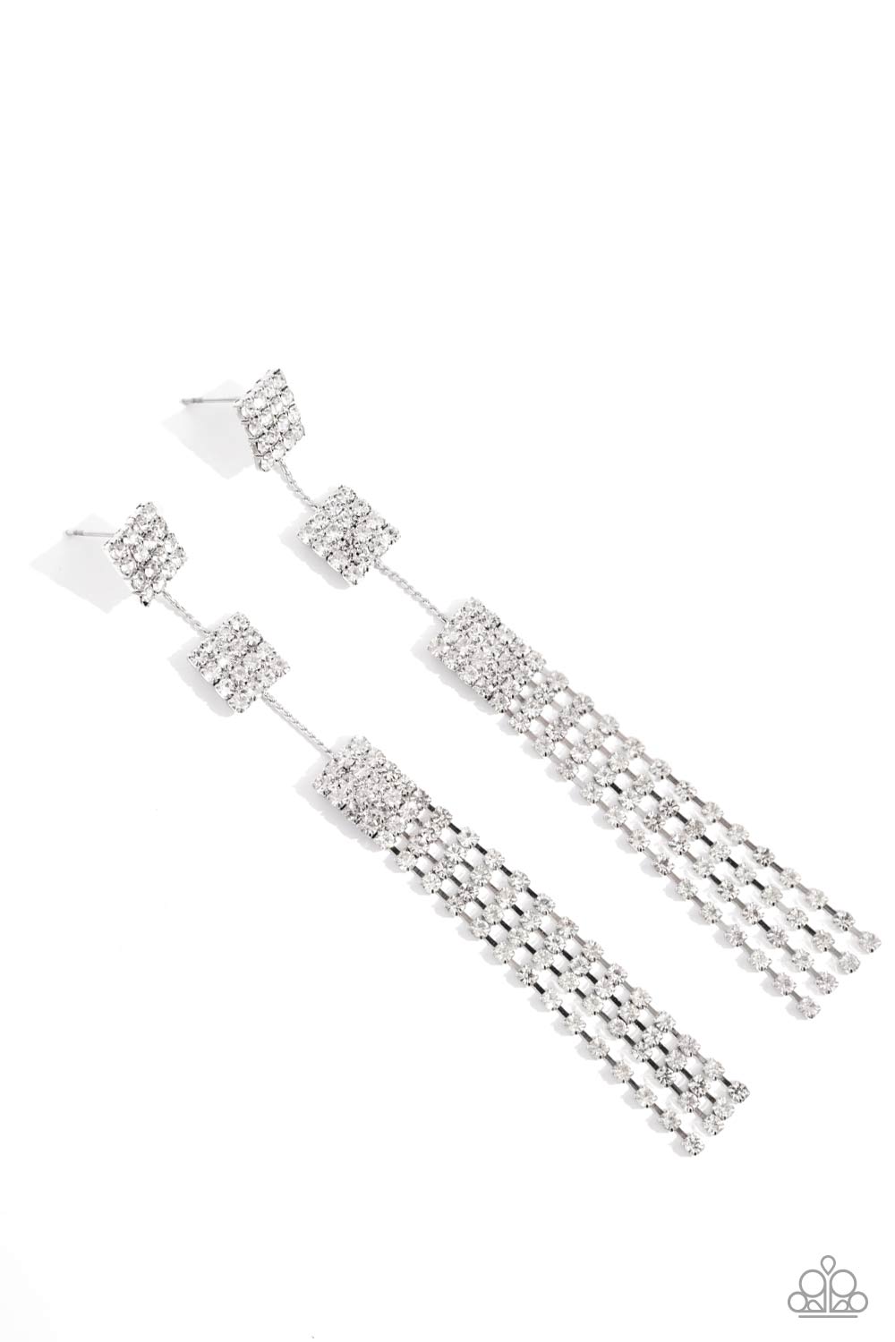 Fiercely Free-Falling White Earrings