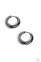 Load image into Gallery viewer, Streamlined Status Black Hinged Mini Hoops