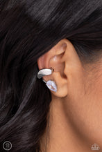 Load image into Gallery viewer, Twisting Teardrop White Cuff Earrings