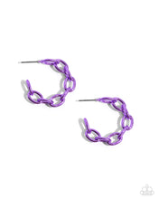 Load image into Gallery viewer, Colorful Cameo Purple Hoop Earrings
