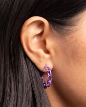 Load image into Gallery viewer, Colorful Cameo Purple Hoop Earrings