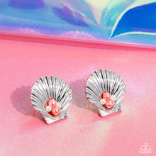 Load image into Gallery viewer, Oyster Opulence Orange Post Earrings