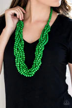 Load image into Gallery viewer, Tahiti Tropic Green Wood Necklace