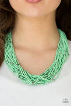 Load image into Gallery viewer, Summer Samba Green Seed Bead Necklace