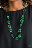 Load image into Gallery viewer, Waikiki Winds Green Wood Necklace