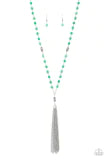 Load image into Gallery viewer, Tassel Takeover Green Necklace