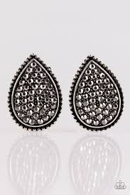 A Run for their Money Silver Post Earrings