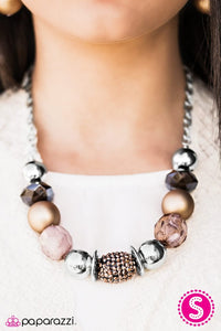 A Warm Welcome Brown Blockbuster Necklace - Angie's $5.00 Bling