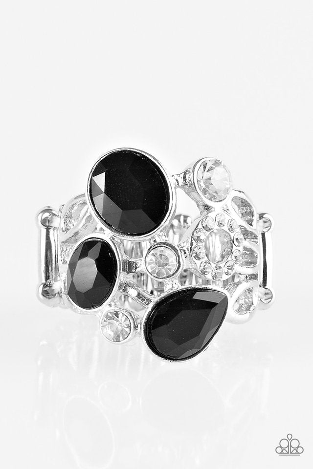 All Glammed Up Black Ring - Angie's $5.00 Bling