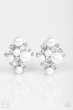 Load image into Gallery viewer, Along for the Bride White Clip on Earrings