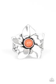 Ask For Flower Orange Ring - Angie's $5.00 Bling