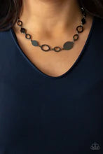 Load image into Gallery viewer, Working Oval Time Black Necklace