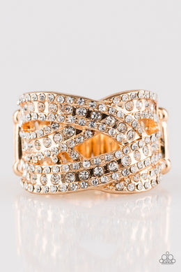 Back on the Glitter Track Gold Ring - Angie's $5.00 Bling