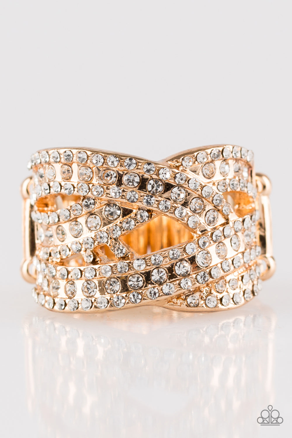 Back on the Glitter Track Gold Ring - Angie's $5.00 Bling