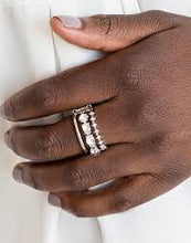 Load image into Gallery viewer, Backstage Sparkle White Ring - Angie&#39;s $5.00 Bling