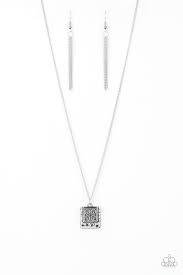 Back to Square One Silver Necklace