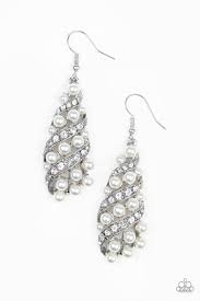Ballroom Waltz White Earrings
