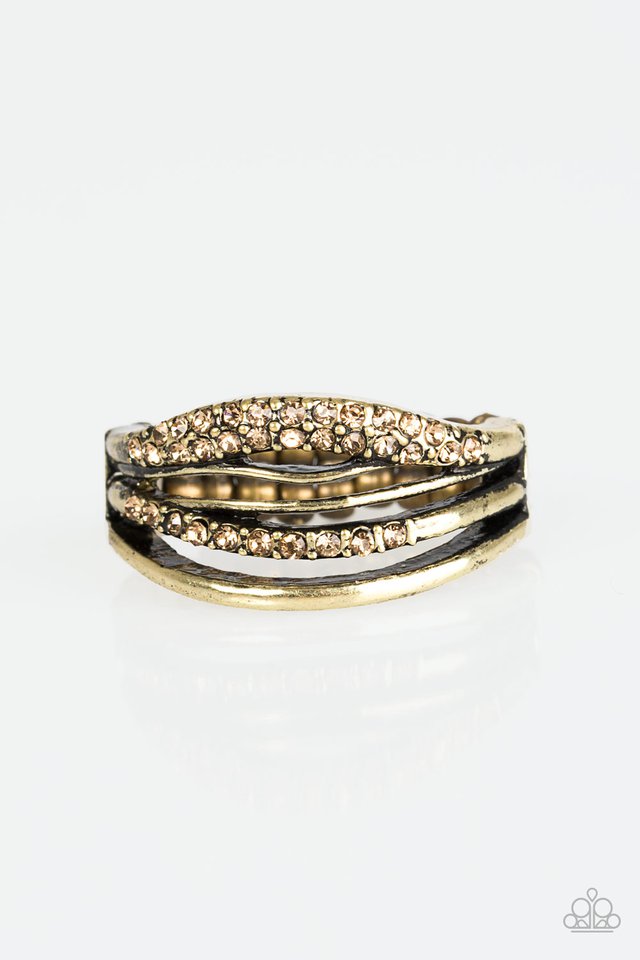 Bank On It Brass Skinny Band Ring
