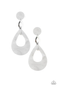Beach Oasis White Acrylic Earrings - Angie's $5.00 Bling