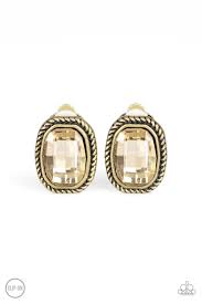 Beam Dream Brass Clip On Earrings