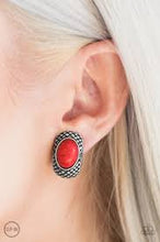 Load image into Gallery viewer, Bedrock Bombshell Red Clip On Earrings