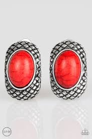 Bedrock Bombshell Red Clip On Earrings