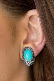 Bedrock Bombshell Blue Clip On Earrings